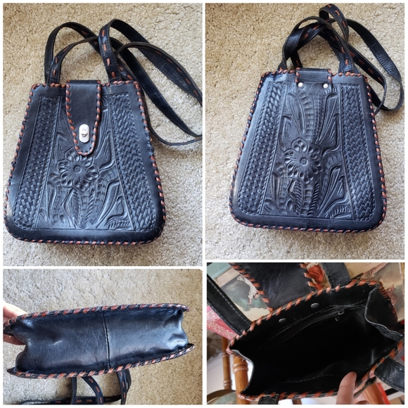 🚫SOLD🚫 Vintage Leather Hand tooled Purse Bag - Picture 4 of 7